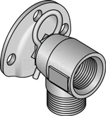 Угольник Uponor MLC для смесителей, с фланцем