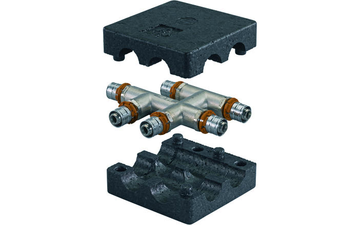 Uponor Smart Radi S-Press крестовина в теплоизоляции 20-20-20 мм